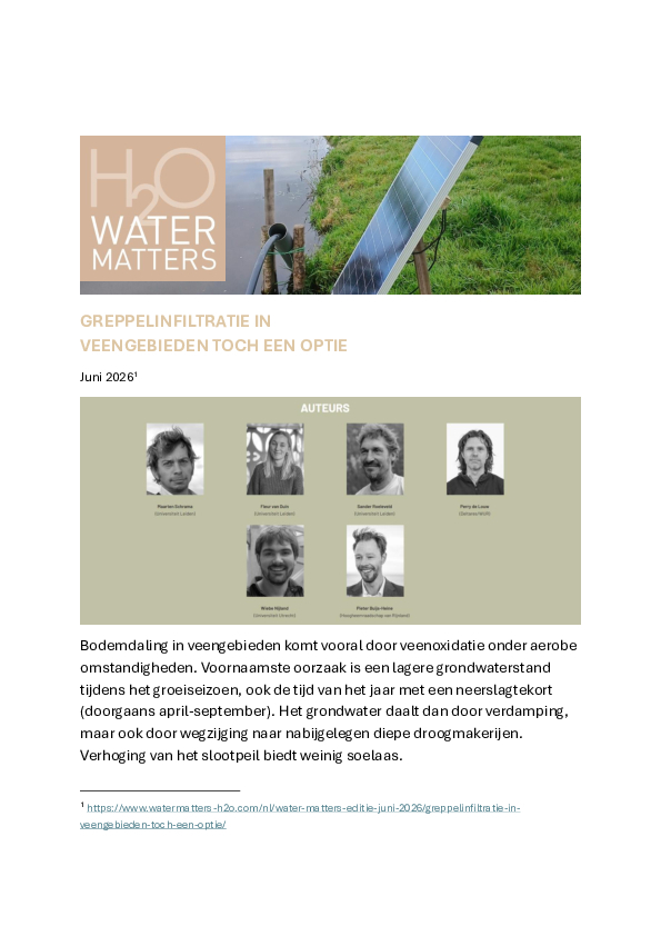 Greppelinfiltratie in veengebieden toch een optie