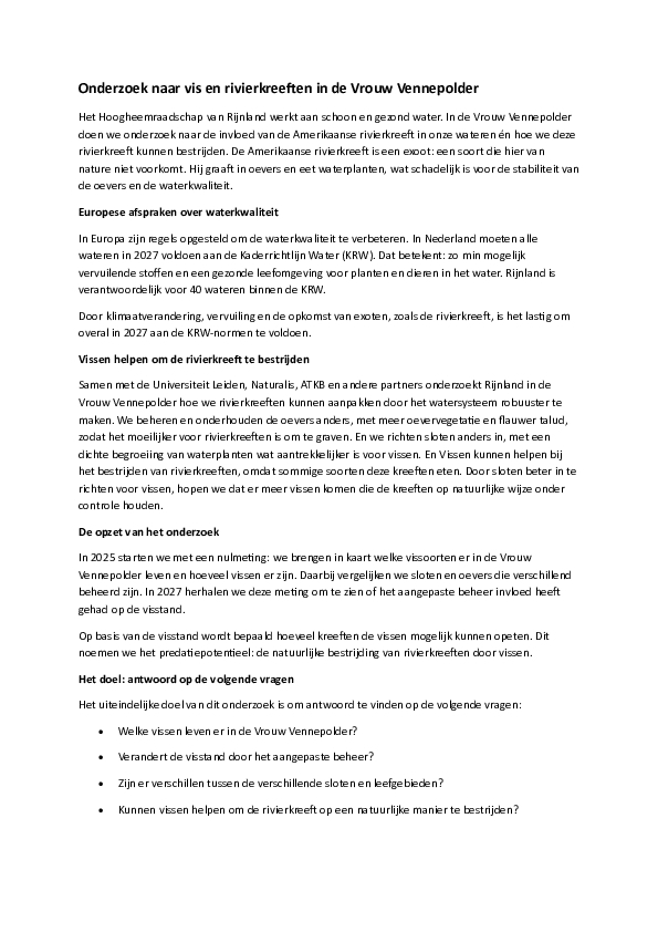 Vispredatie invasieve rivierkreeften